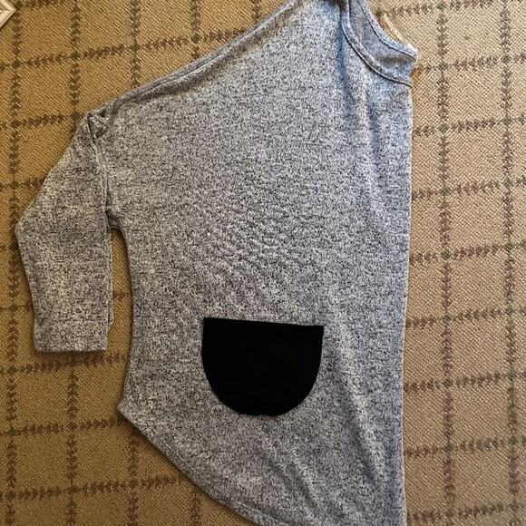 Mod Ref grey knit crew neck with 2 black pockets and batwing sleeves S - Picture 11 of 12